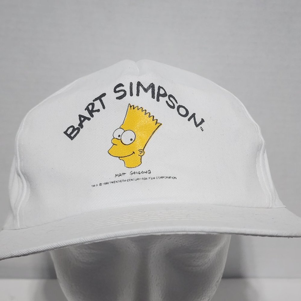 Vintage 1990s Bart Simpson Withe Snapback Hat